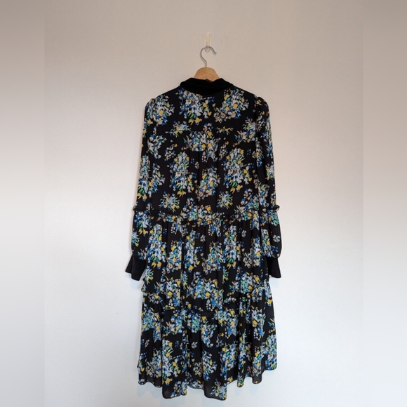 ME + EM Storm-Floral Crepe Midi Dress. Size:  UK 14 = US 12. - Picture 6 of 12